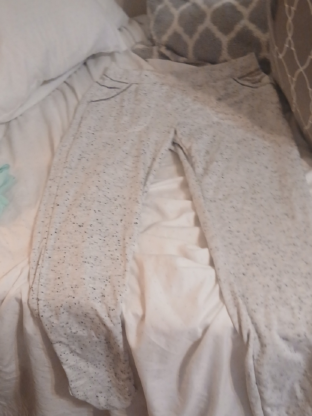 Cuddl Duds Speckled Light Gray Kids Joggers